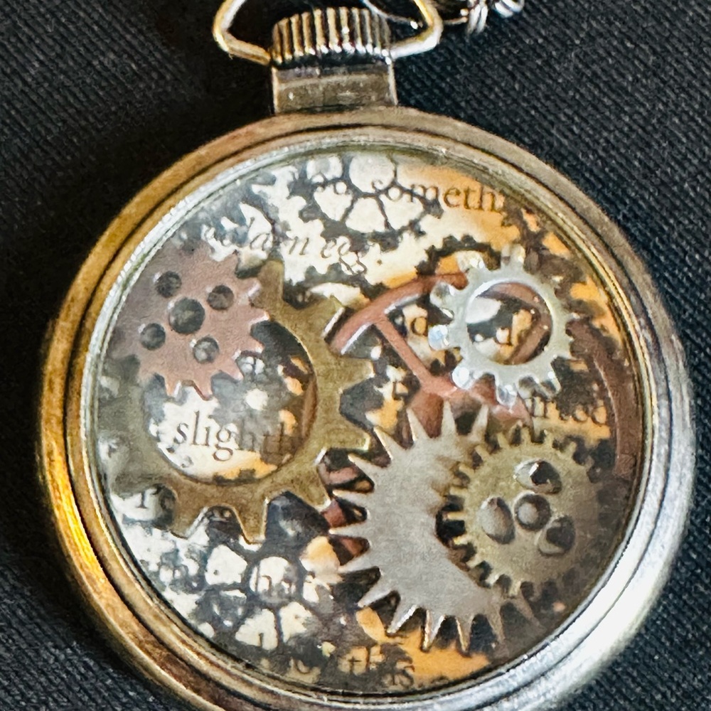 Steampunk Silver Copper colors Mechanical Pendant Necklace Burning Man (1)/bid - Picture 6 of 7